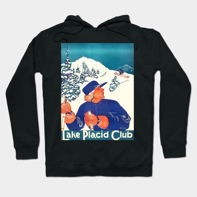 Lake Placid Club,Ski Poster Hoodie by BokeeLee